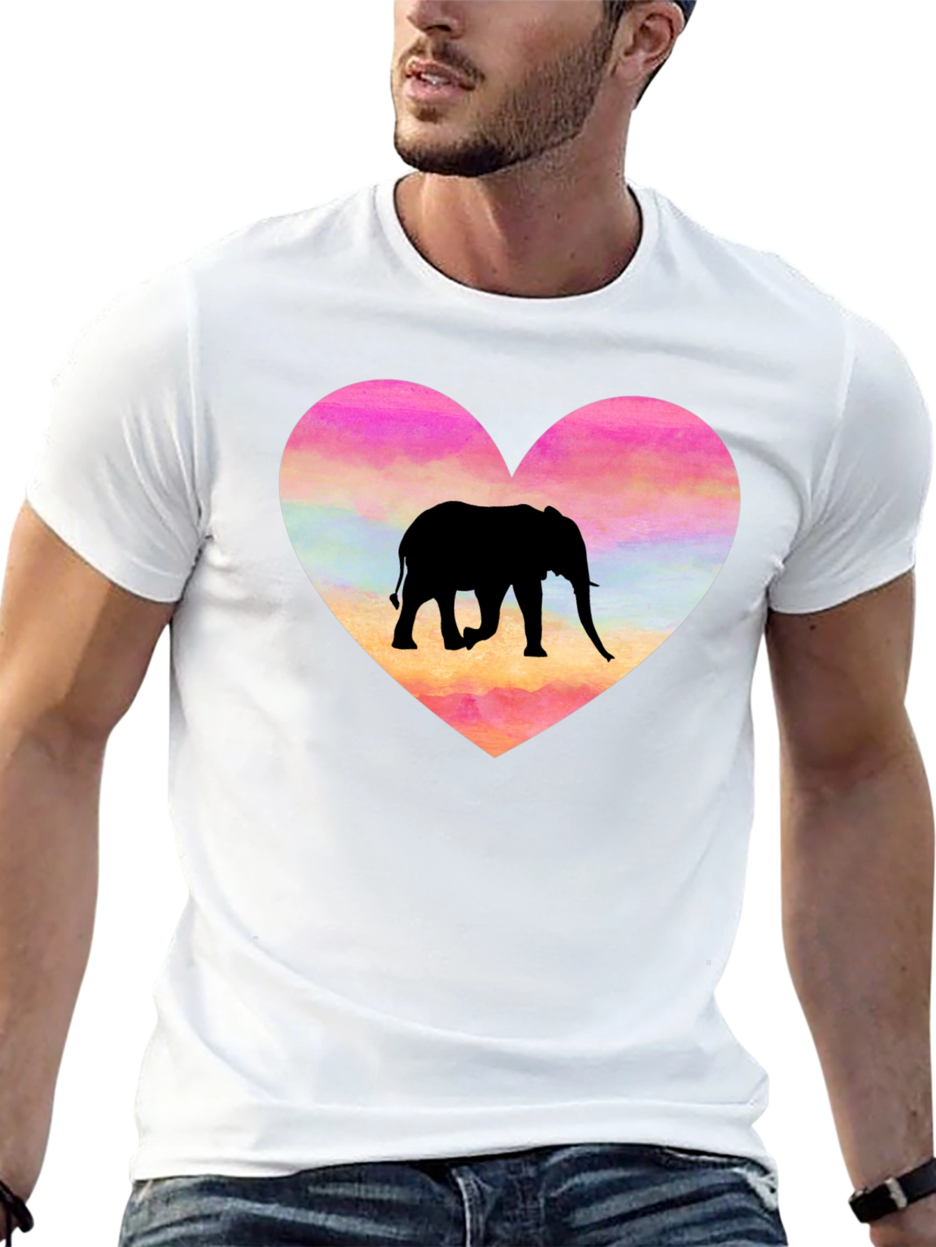 Elephant Heart Graphic T-Shirt - Love Animals!