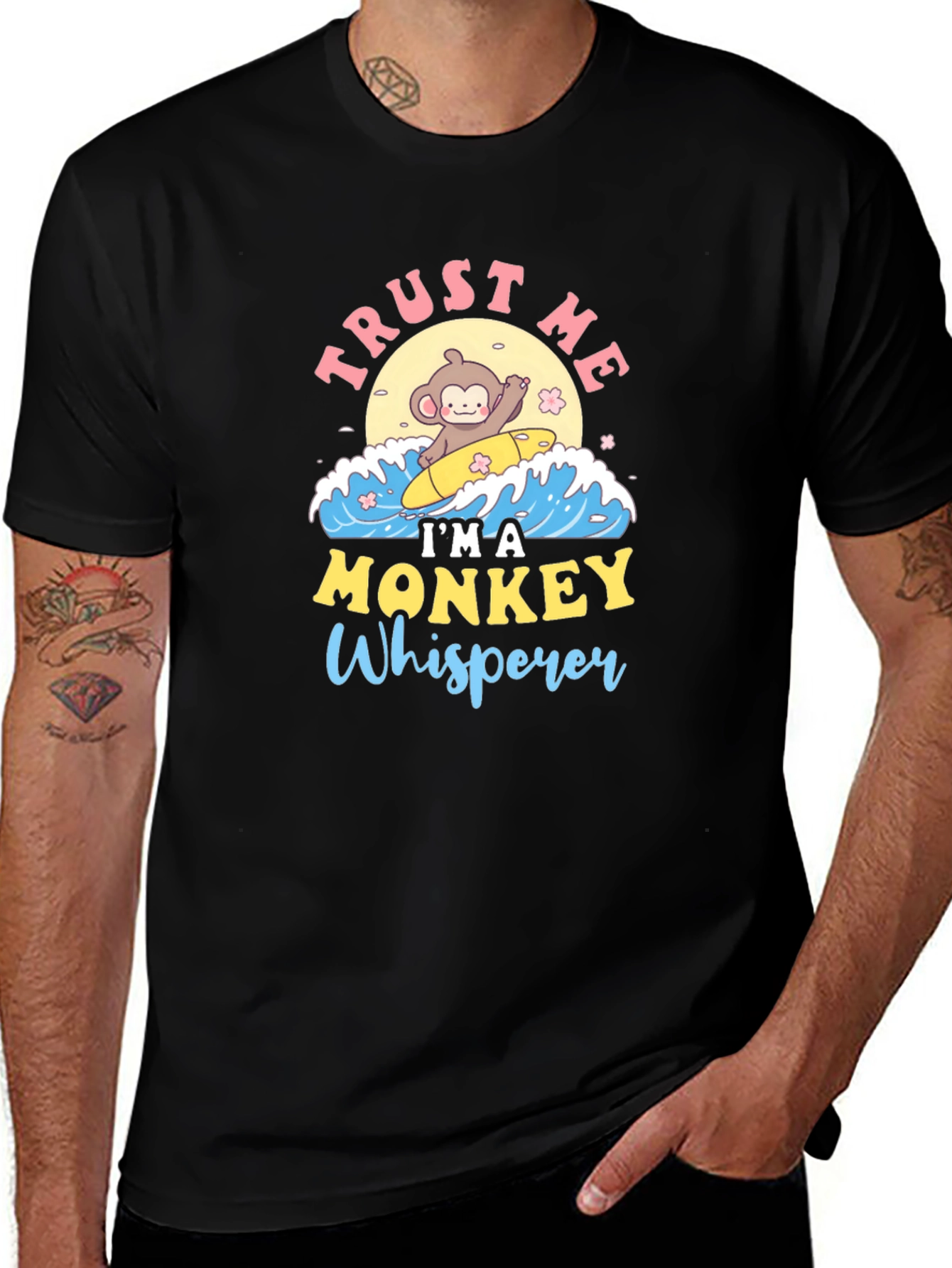Monkey Whisperer T-Shirt - Cute Surfing Monkey Design