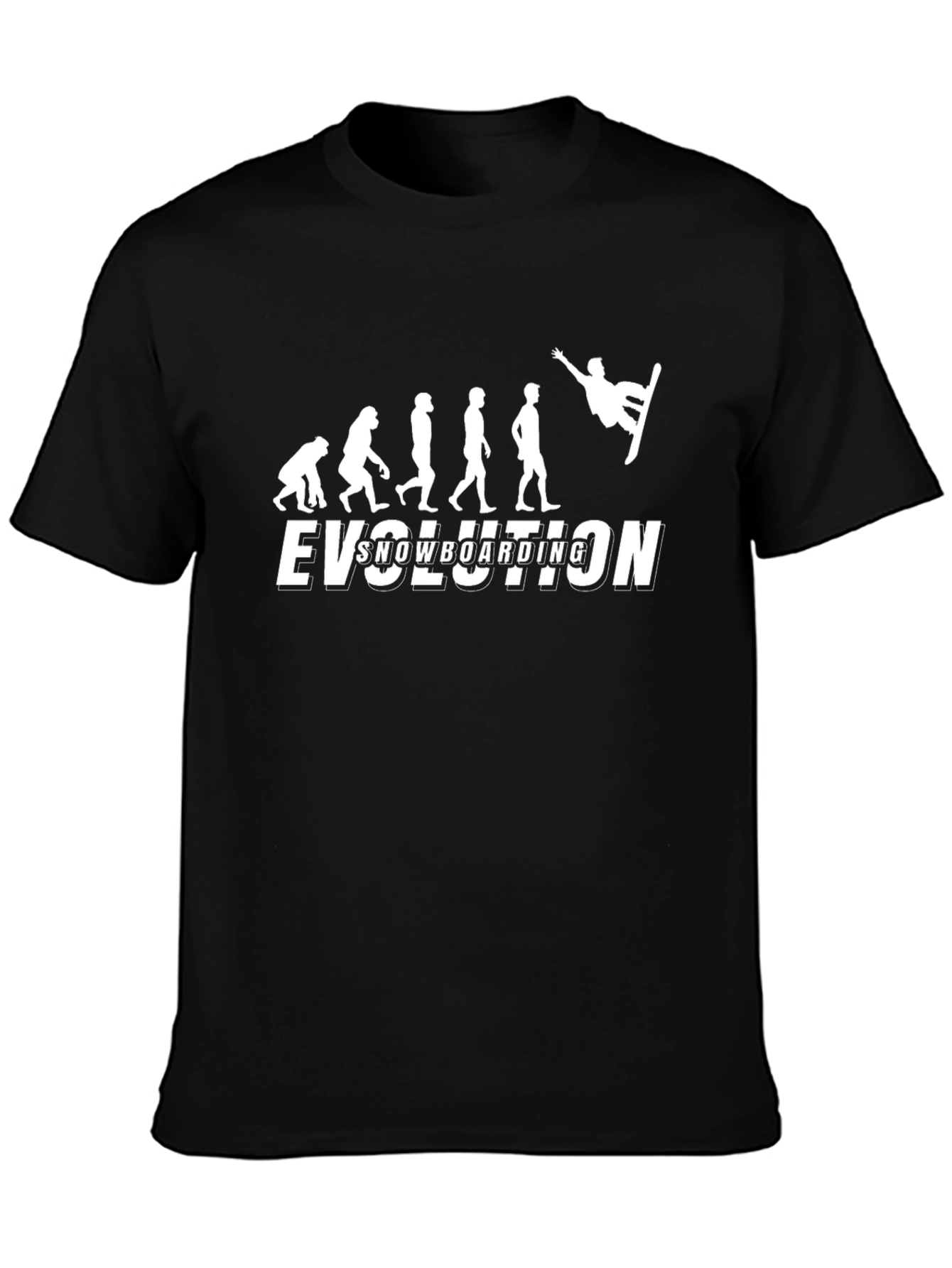 Snowboarding Evolution Graphic Tee - Black Cotton T-Shirt