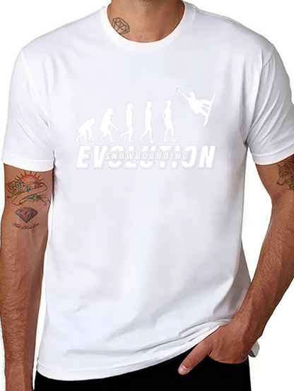 Snowboarding Evolution Graphic Tee - Black Cotton T-Shirt