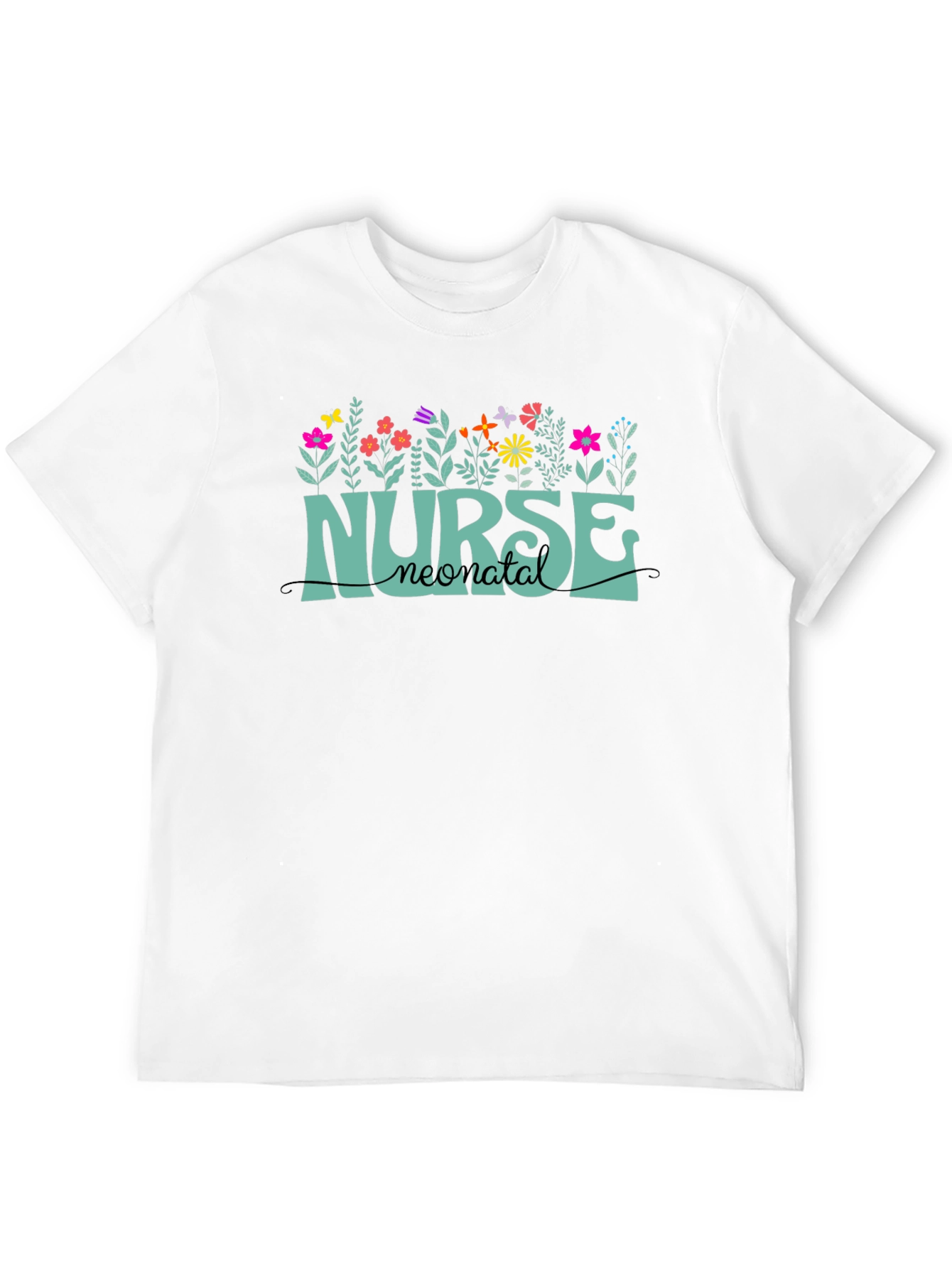 Neonatal Nurse T-Shirt - Floral Design