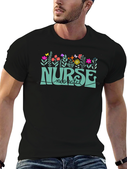 Neonatal Nurse T-Shirt - Floral Design