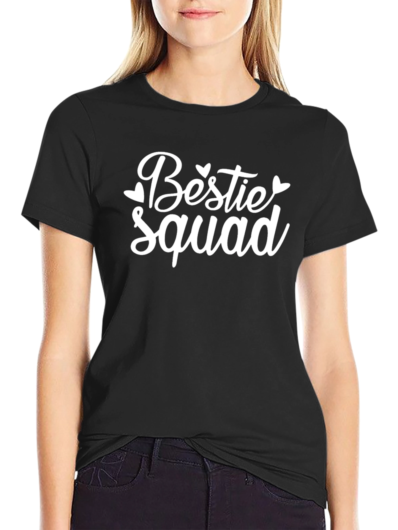 Bestie Squad Black Crew Neck T-Shirt