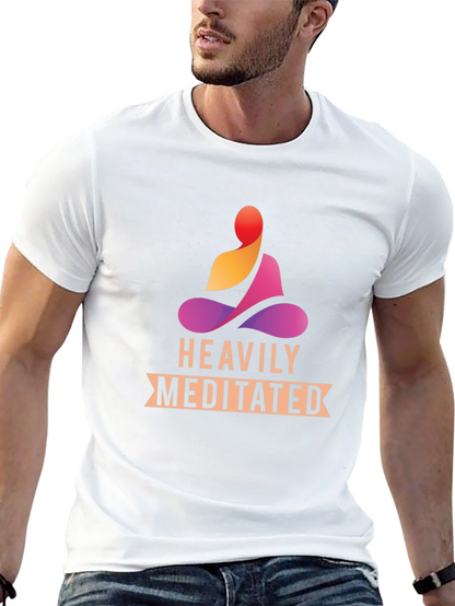 Heavily Meditated Black T-Shirt - Zen Vibes