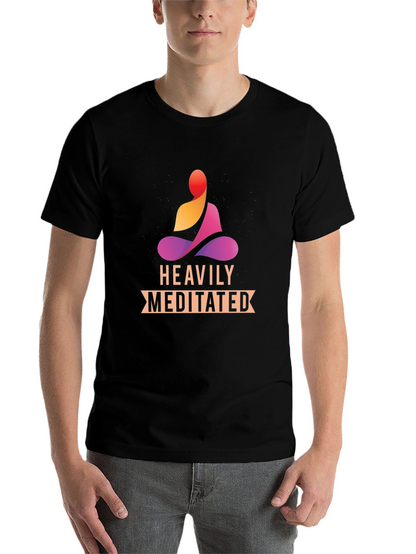Heavily Meditated Black T-Shirt - Zen Vibes
