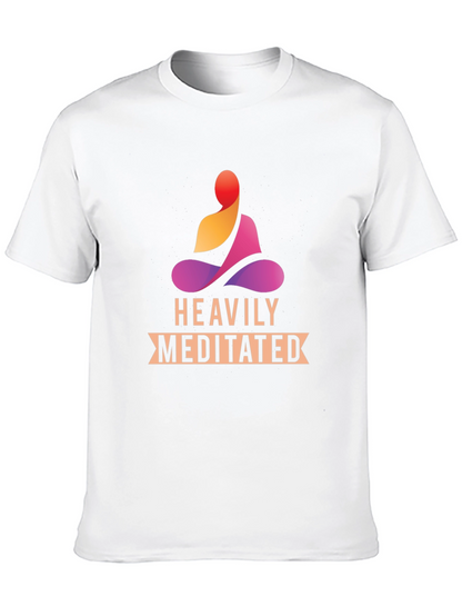 Heavily Meditated Black T-Shirt - Zen Vibes