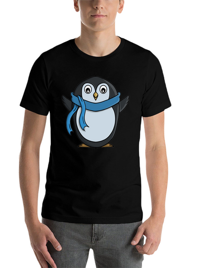 Penguin Scarf T-Shirt - Black