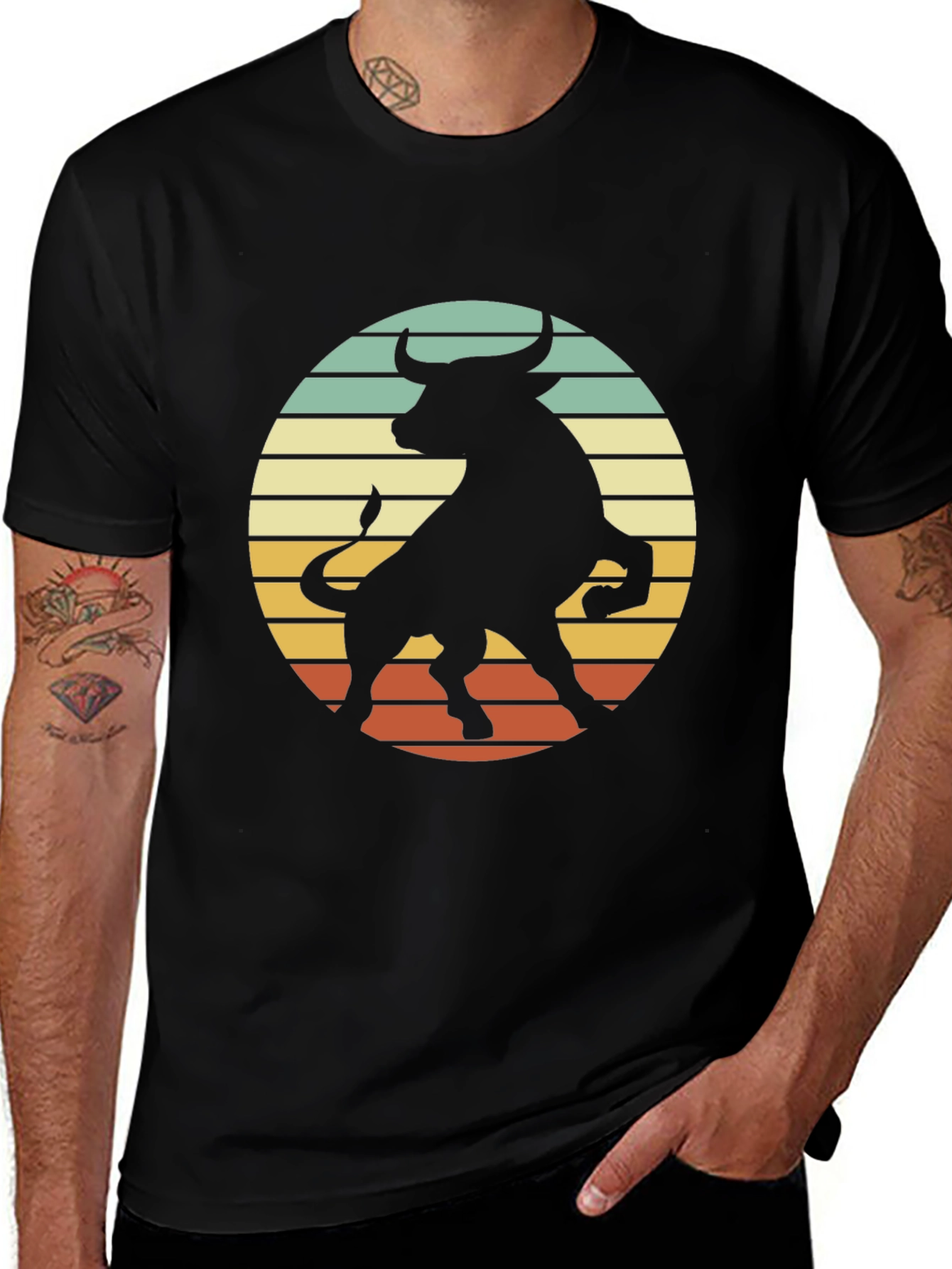 Retro Bull Silhouette Graphic Tee