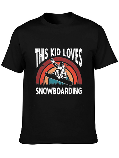 This Kid Loves Snowboarding T-Shirt - Black