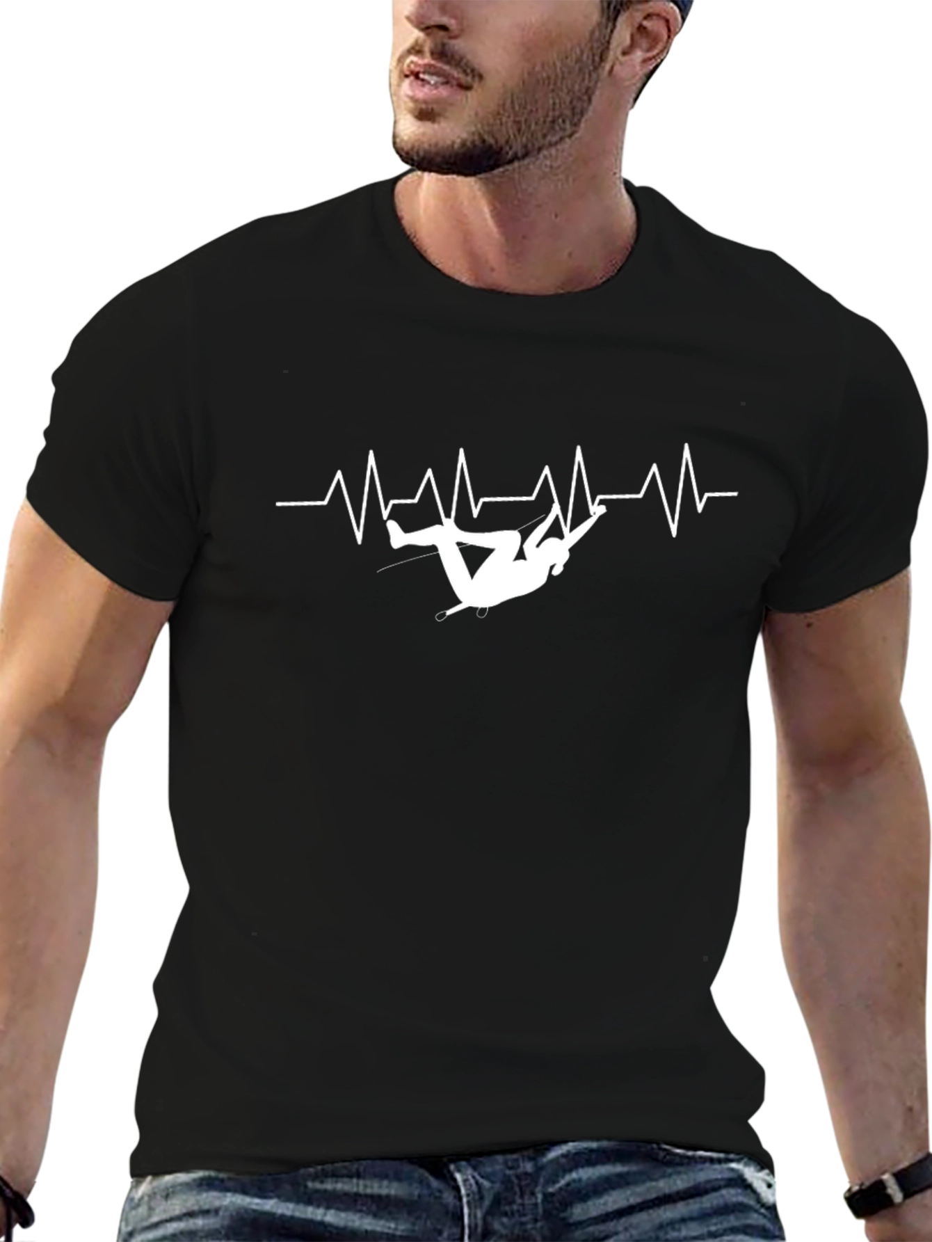 Climbing Heartbeat Black T-Shirt
