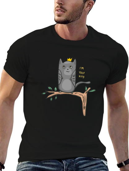 King Cat T-Shirt - Funny Cartoon Tee