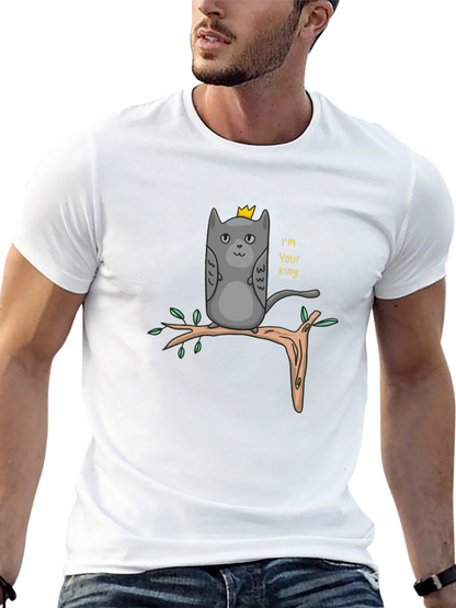 King Cat T-Shirt - Funny Cartoon Tee