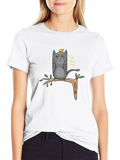King Cat T-Shirt - Funny Cartoon Tee