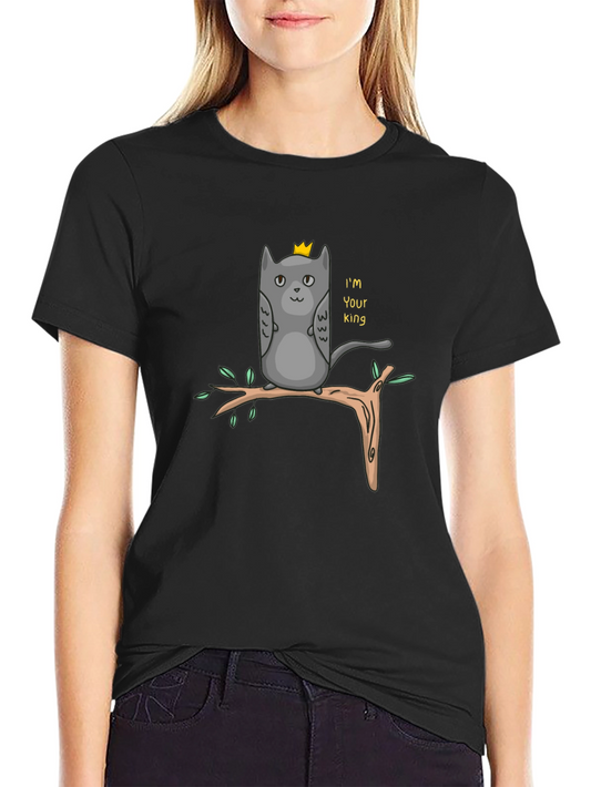 King Cat T-Shirt - Funny Cartoon Tee
