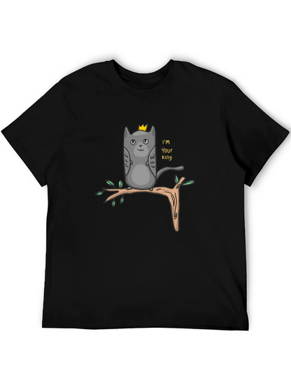 King Cat T-Shirt - Funny Cartoon Tee