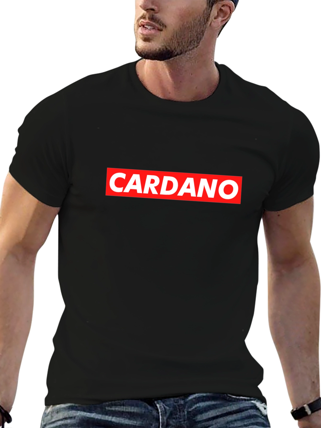 Cardano Red Box Logo Black T-Shirt