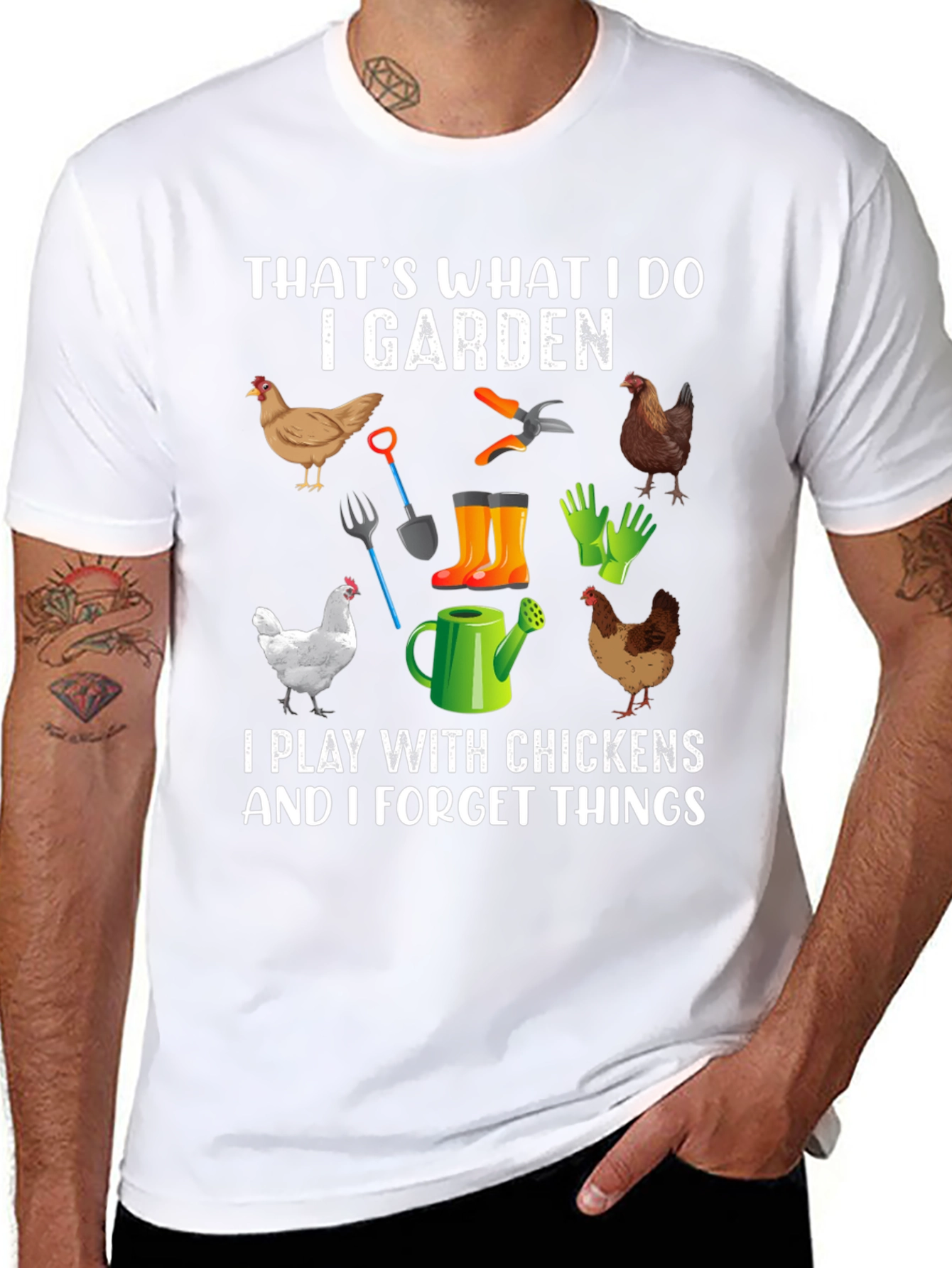 I Garden Play with Chickens T-Shirt