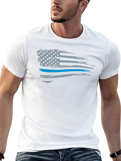 Thin Blue Line American Flag T-Shirt