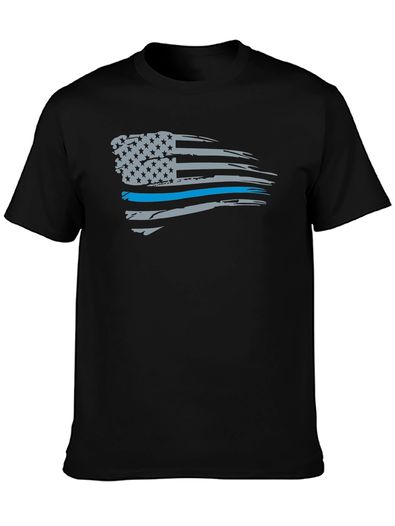 Thin Blue Line American Flag T-Shirt