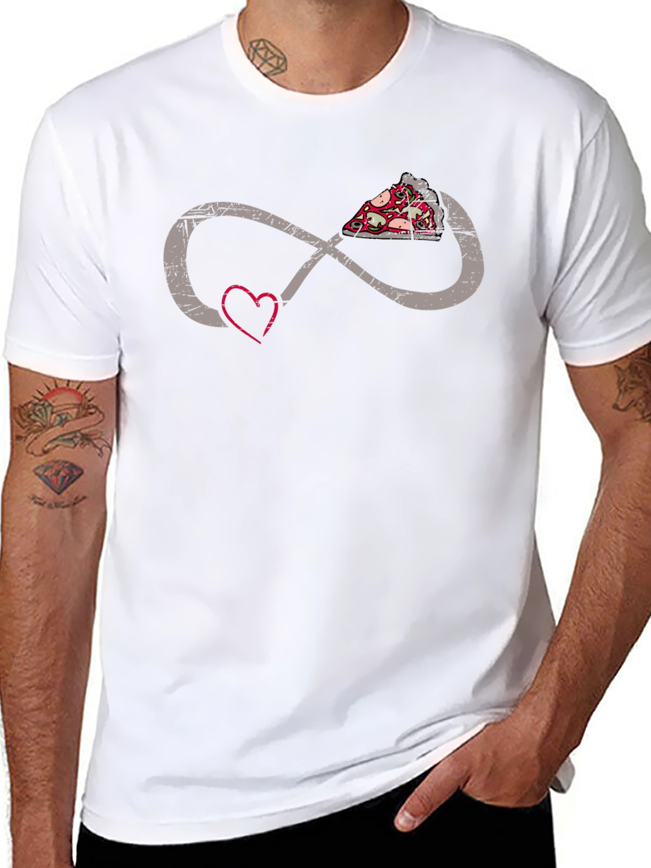 Pizza Infinity Heart T-Shirt