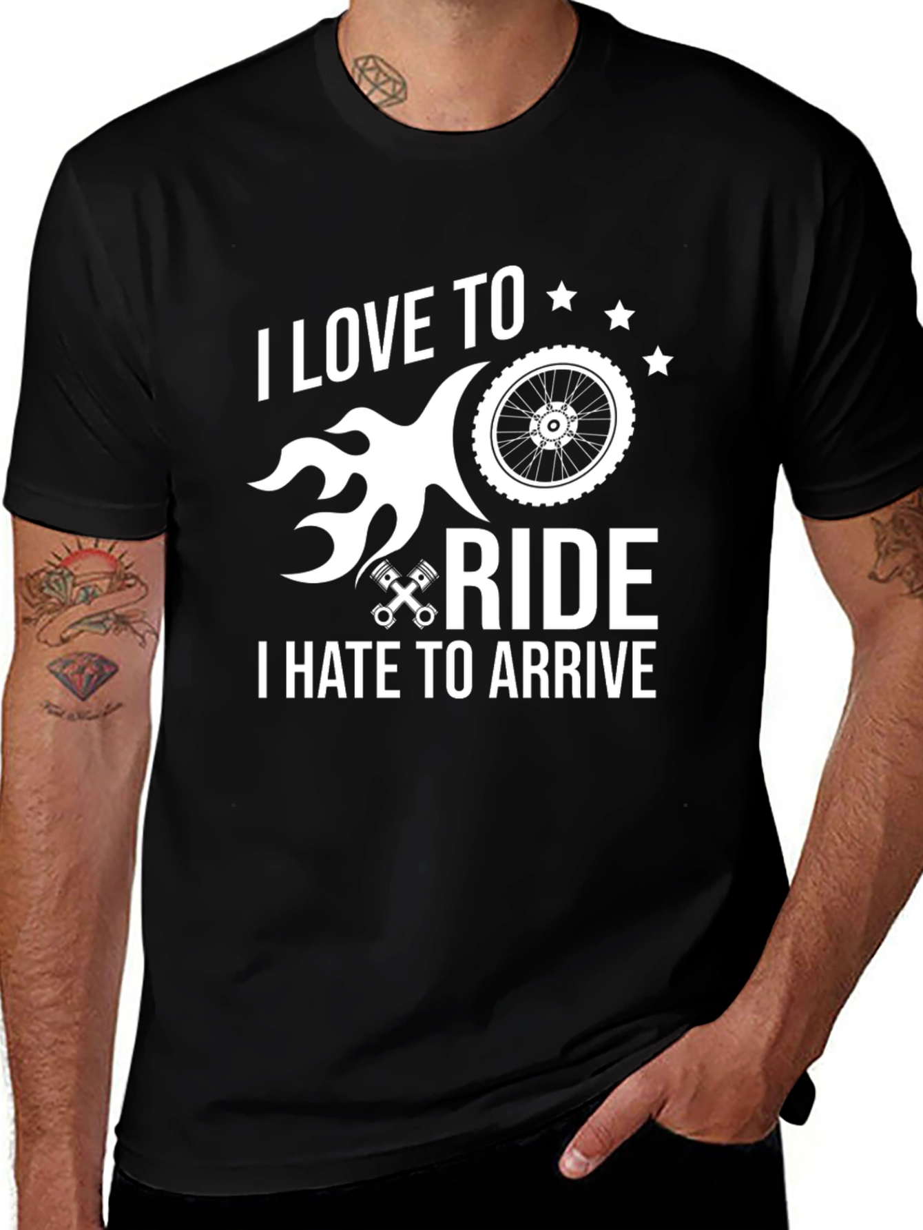I Love To Ride Biker Graphic T-Shirt