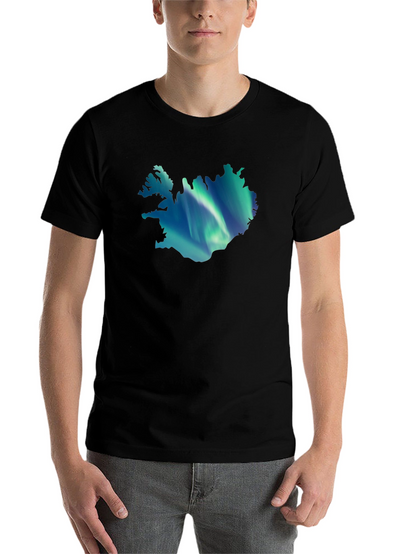 Iceland Aurora Graphic Tee - Mens Black T-Shirt