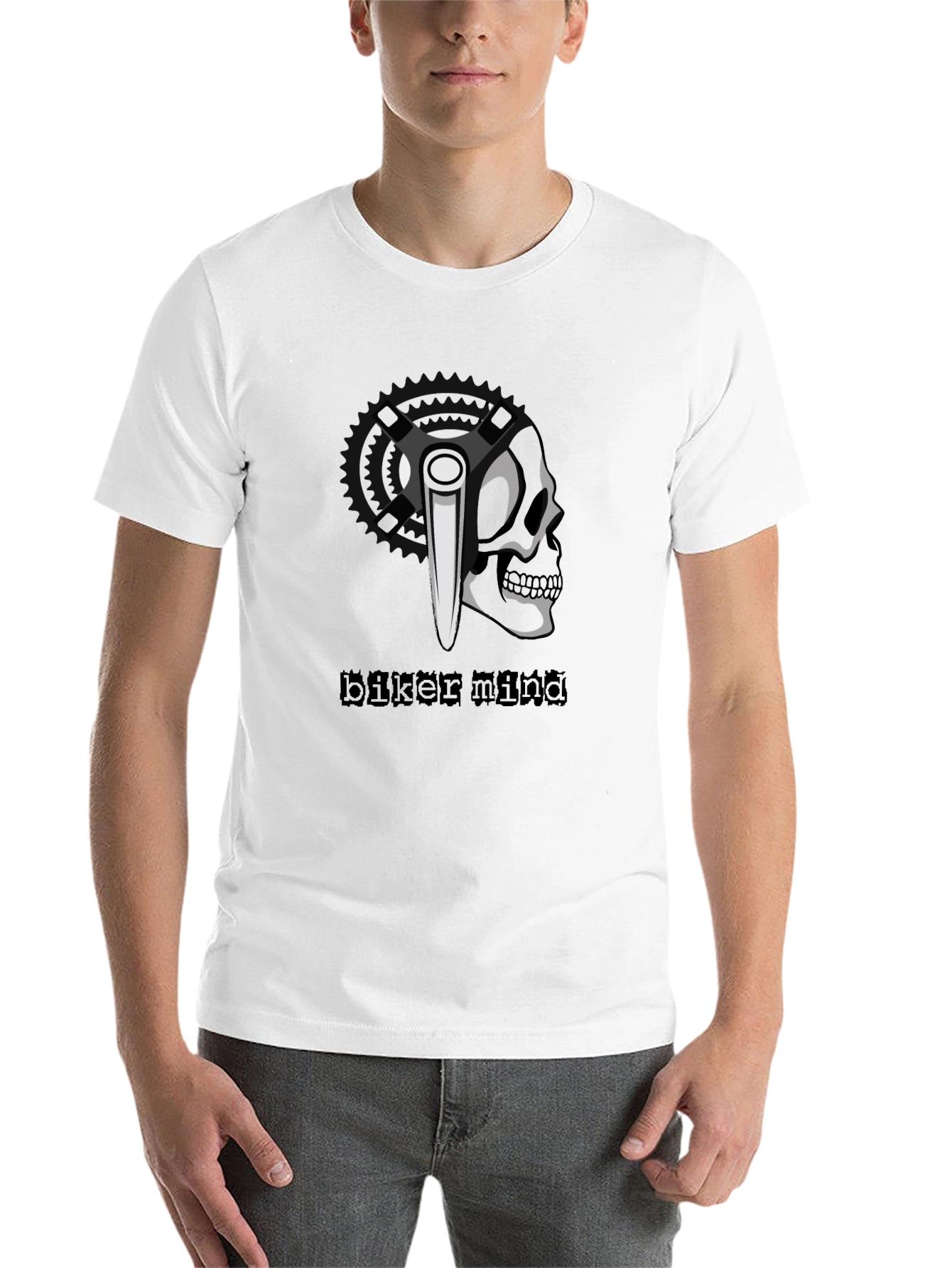 Biker Mind T-Shirt - Skull & Crossbones Graphic Tee