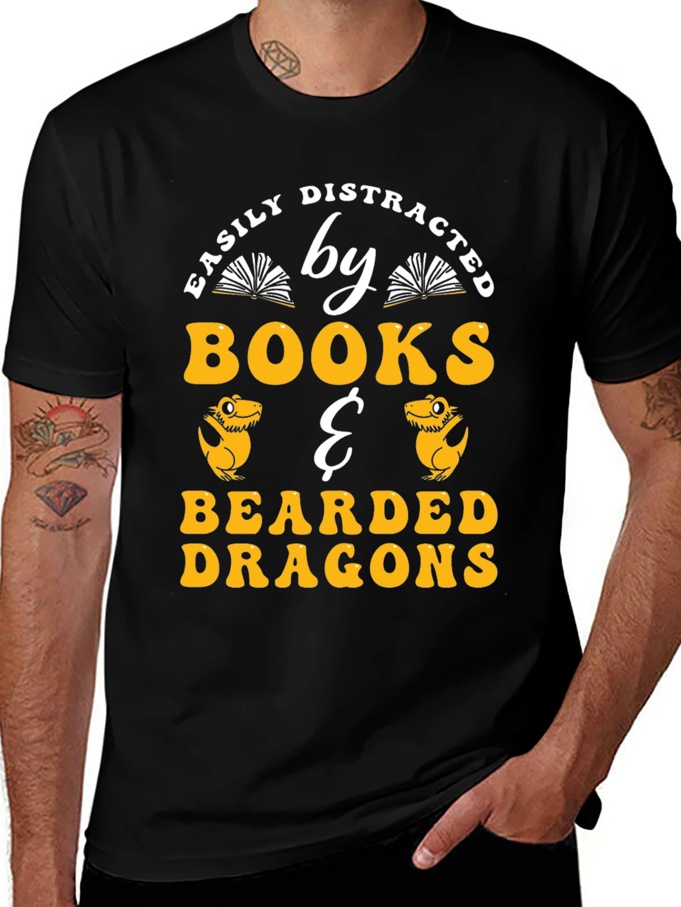 Easily Distracted By Books & Bearded Dragons T-Shirt