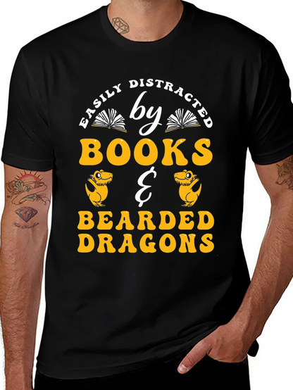 Easily Distracted By Books & Bearded Dragons T-Shirt