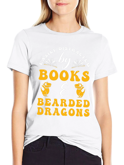 Easily Distracted By Books & Bearded Dragons T-Shirt
