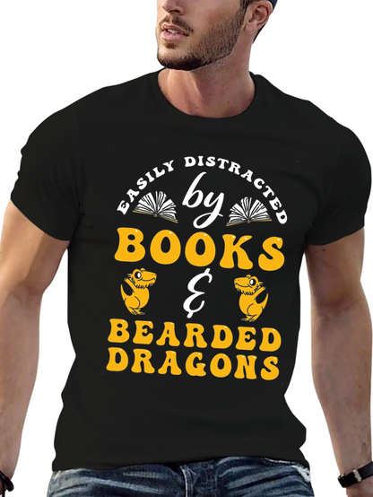 Easily Distracted By Books & Bearded Dragons T-Shirt