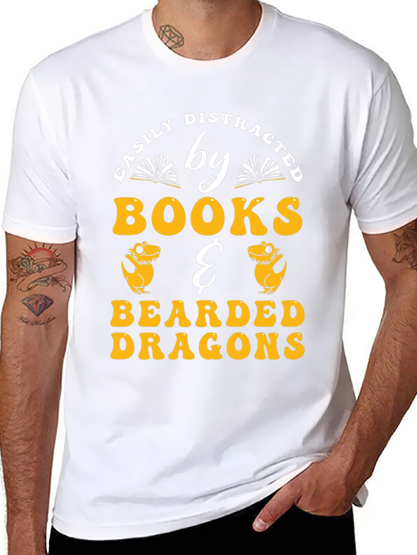 Easily Distracted By Books & Bearded Dragons T-Shirt