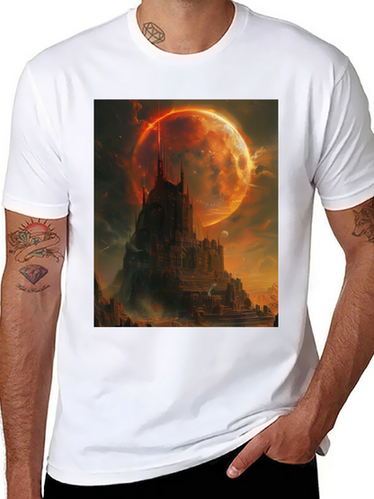 Fantasy Castle Graphic T-Shirt - Mens Black Tee
