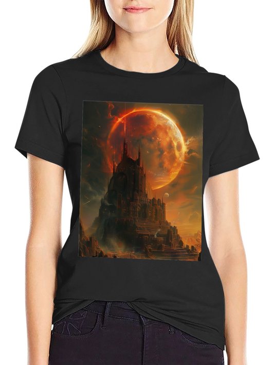 Fantasy Castle Graphic T-Shirt - Mens Black Tee