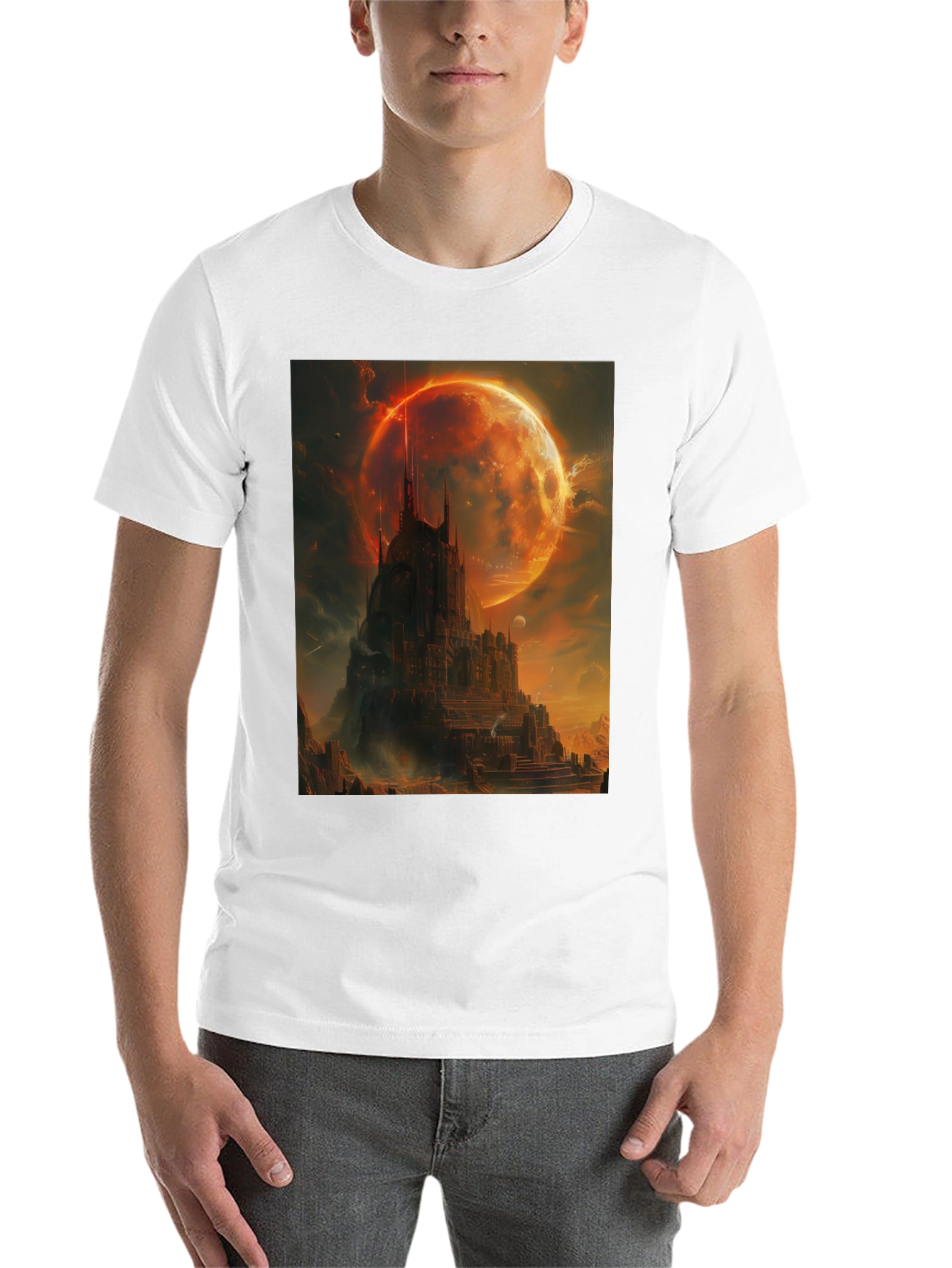 Fantasy Castle Graphic T-Shirt - Mens Black Tee