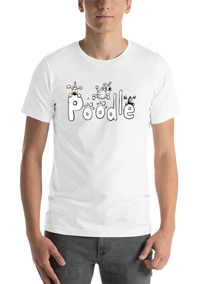 Poodle Graphic Print Black T-Shirt