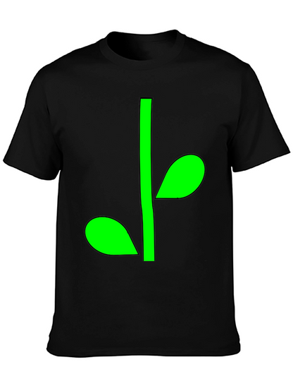 Green Sprout Graphic Black T-Shirt