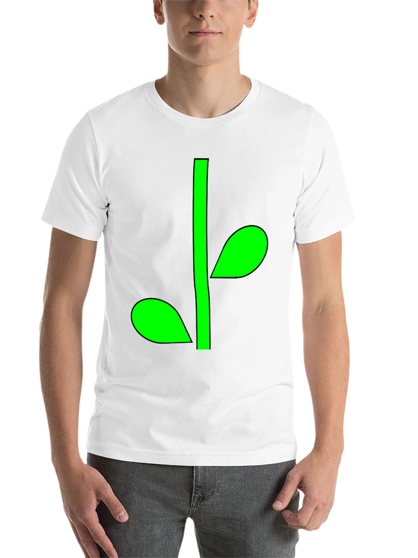 Green Sprout Graphic Black T-Shirt