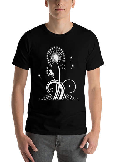 Dandelion Print Black T-Shirt