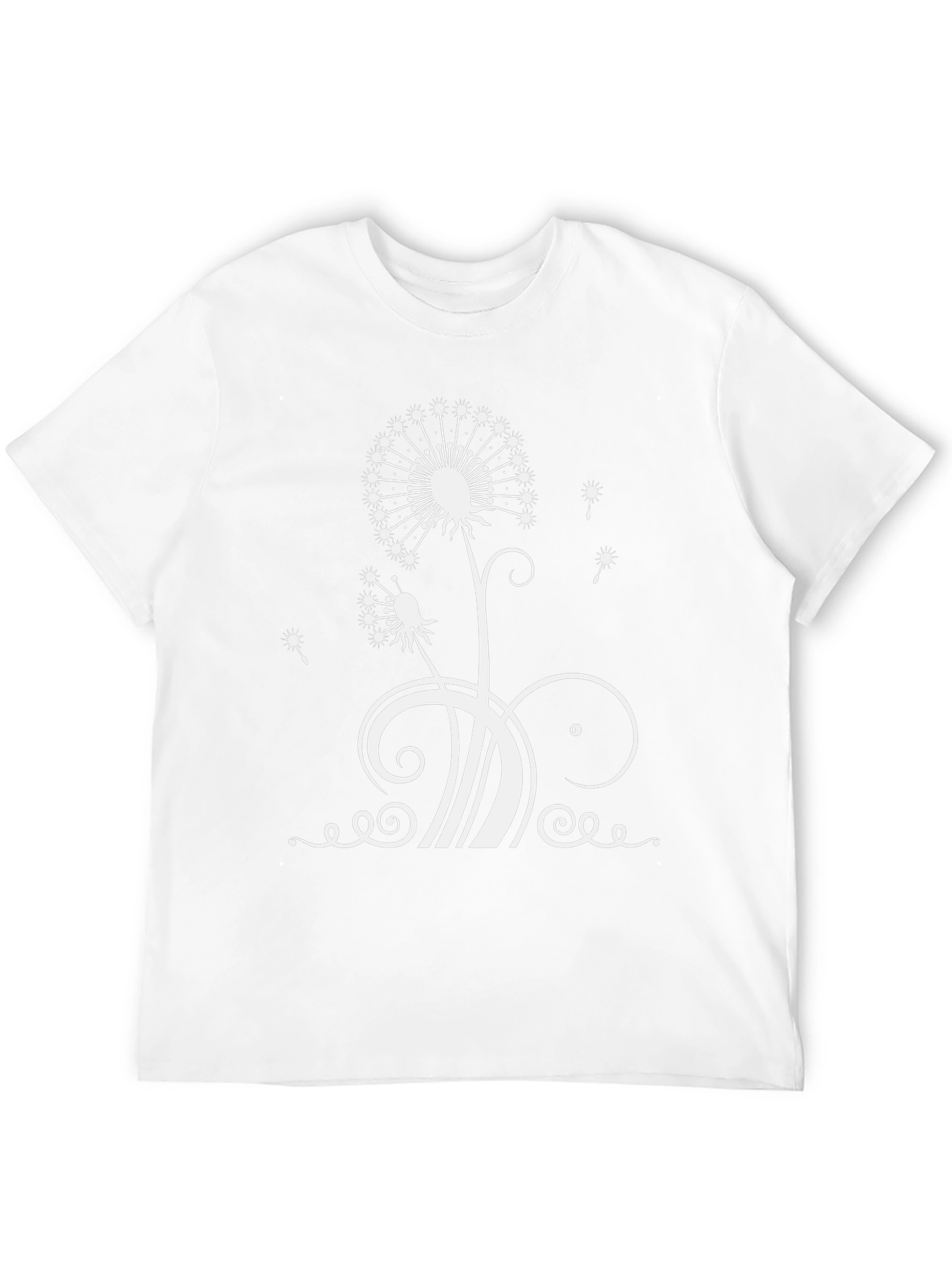 Dandelion Print Black T-Shirt