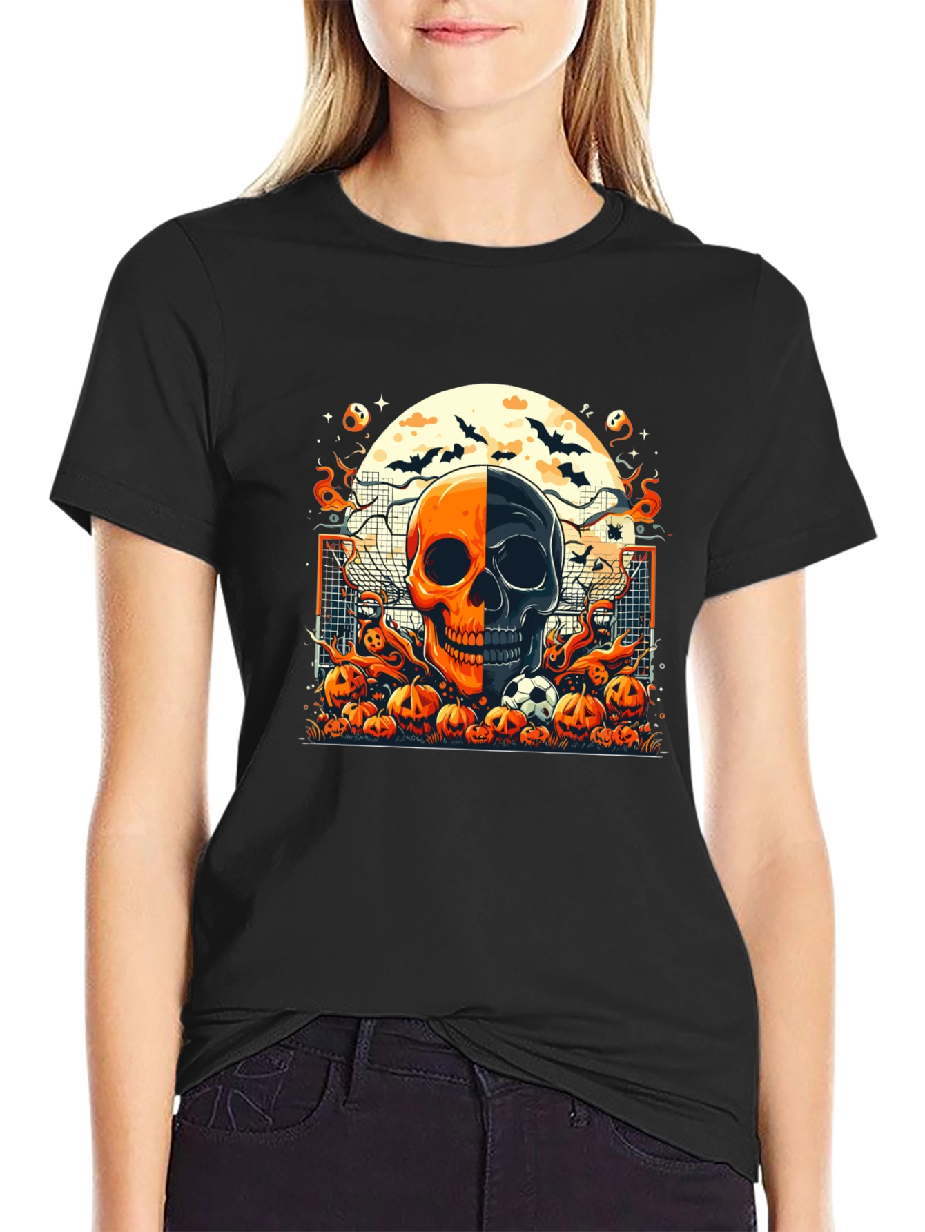 Halloween Soccer Skull T-Shirt