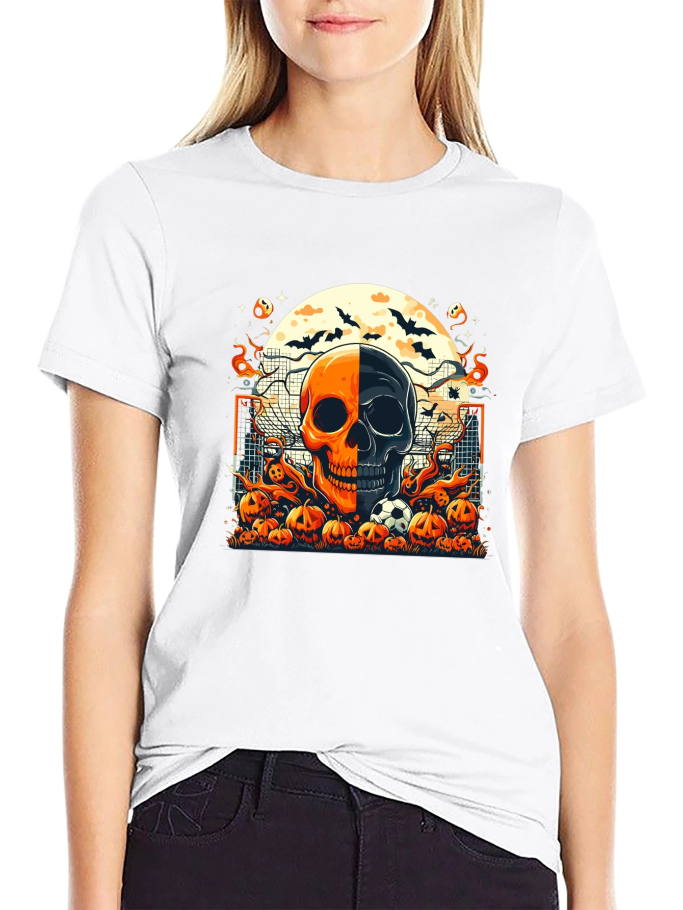 Halloween Soccer Skull T-Shirt