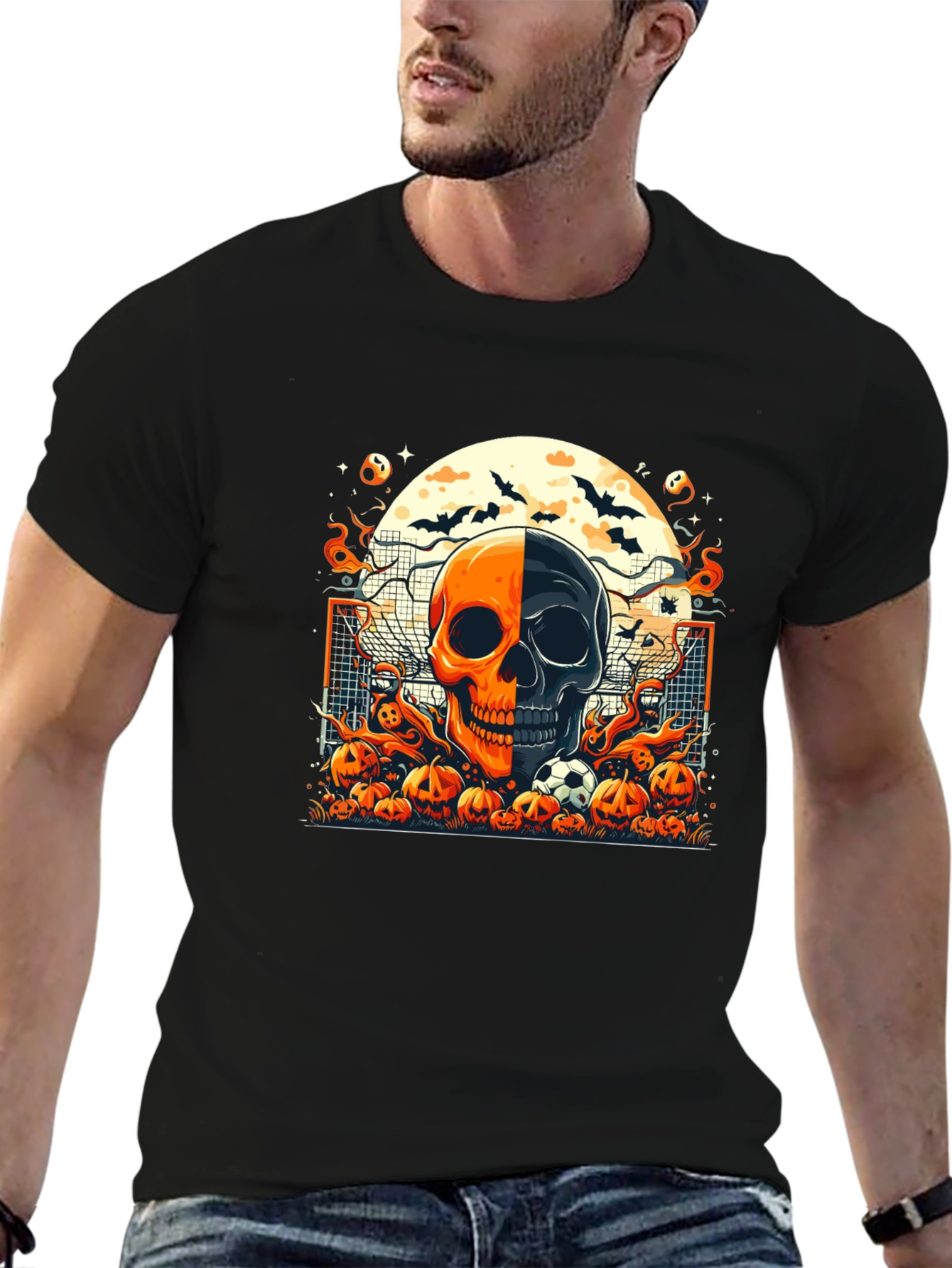 Halloween Soccer Skull T-Shirt