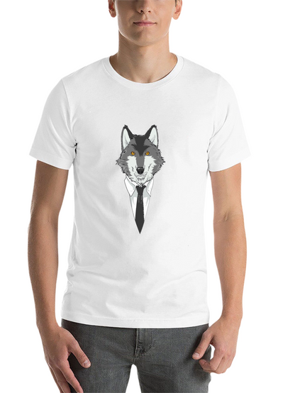 Wolf in Suit Graphic Tee - Mens Black T-Shirt