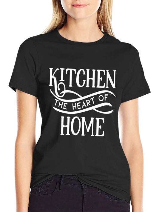 Kitchen Heart of Home Black Crewneck T-shirt