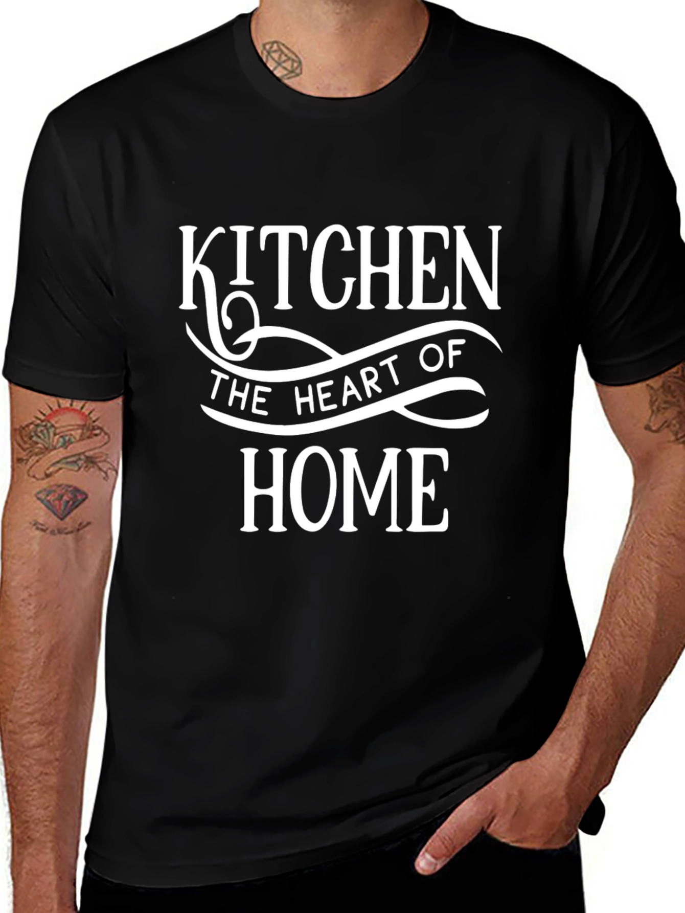 Kitchen Heart of Home Black Crewneck T-shirt