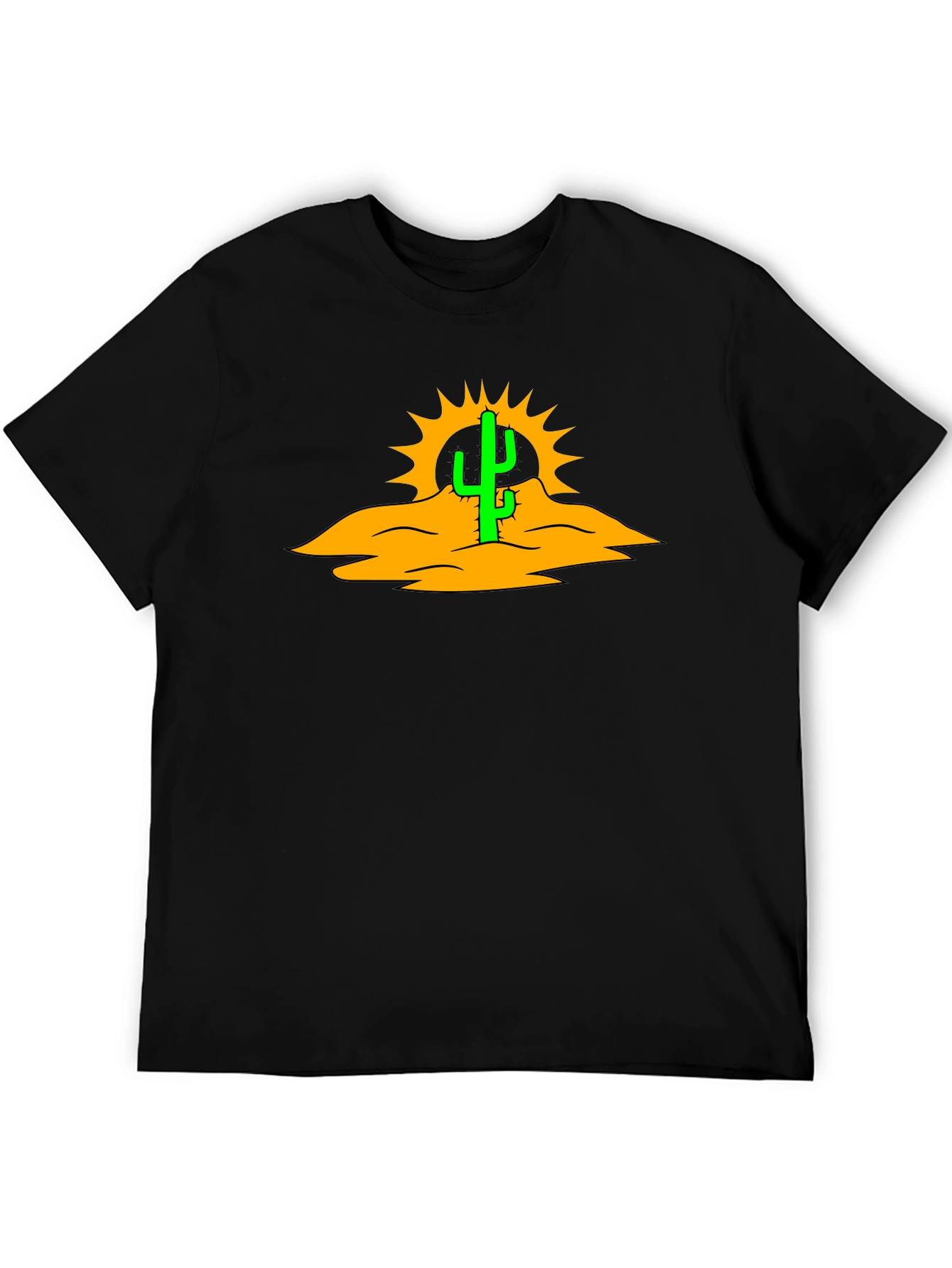 Cactus Desert Graphic Black T-Shirt