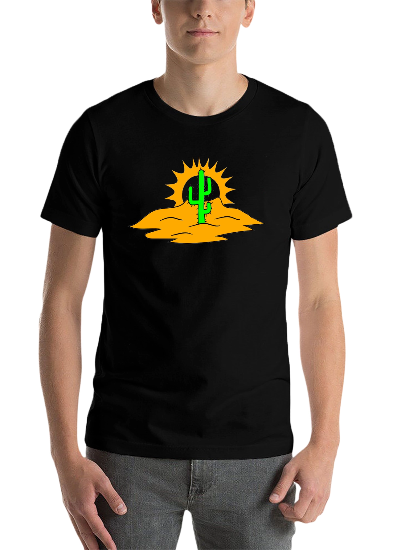 Cactus Desert Graphic Black T-Shirt