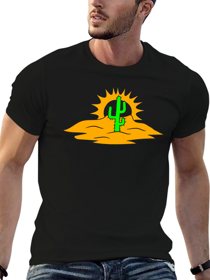 Cactus Desert Graphic Black T-Shirt