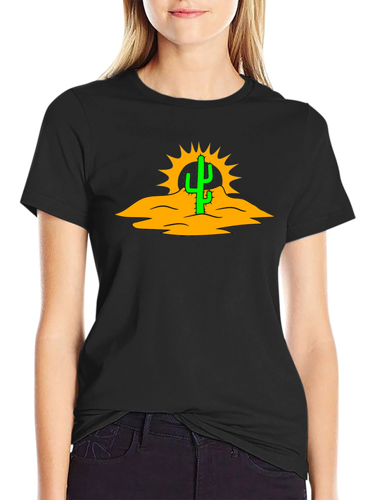 Cactus Desert Graphic Black T-Shirt